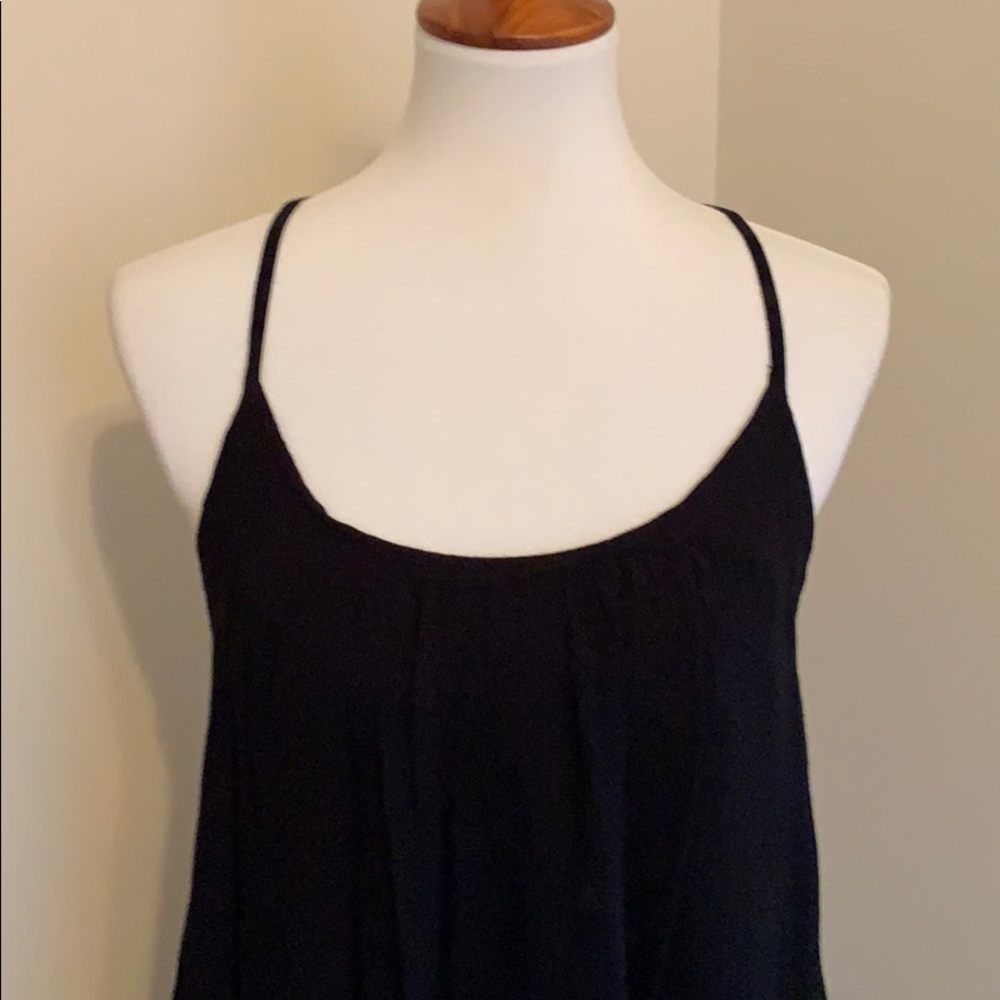 {Roxy} black strappy mini dress